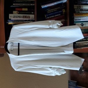 Rachel Zoe White Striped Open Asymmetrical Blazer